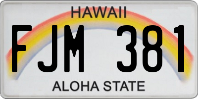 HI license plate FJM381