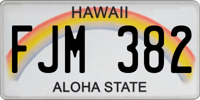 HI license plate FJM382