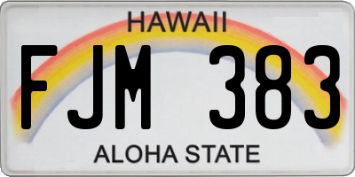 HI license plate FJM383