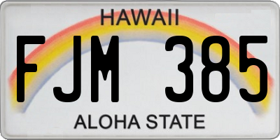 HI license plate FJM385
