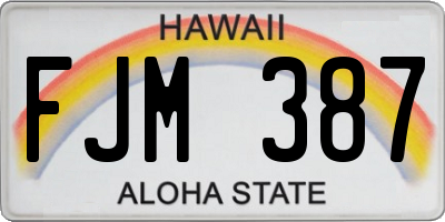 HI license plate FJM387