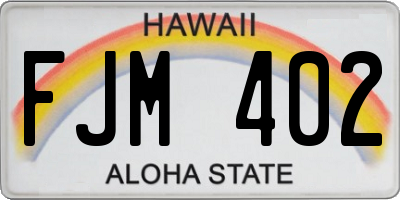 HI license plate FJM402