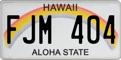 HI license plate FJM404