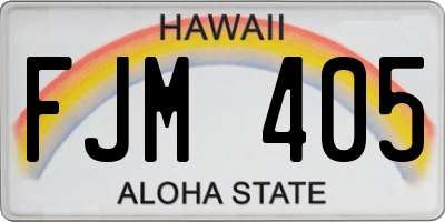 HI license plate FJM405