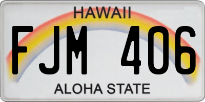 HI license plate FJM406