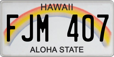HI license plate FJM407