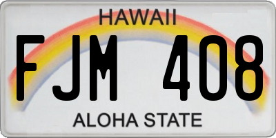 HI license plate FJM408