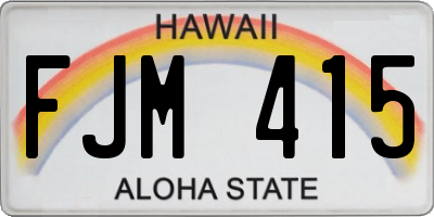 HI license plate FJM415
