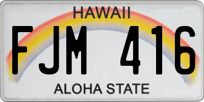 HI license plate FJM416