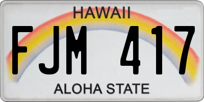 HI license plate FJM417