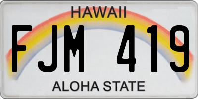 HI license plate FJM419