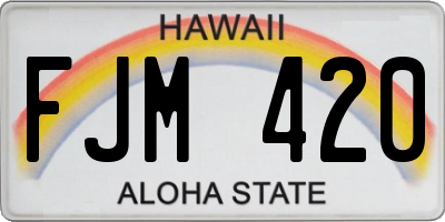 HI license plate FJM420