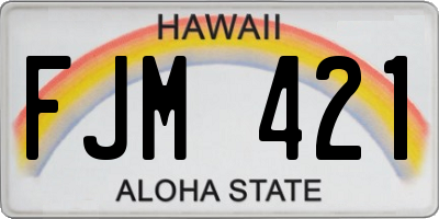 HI license plate FJM421