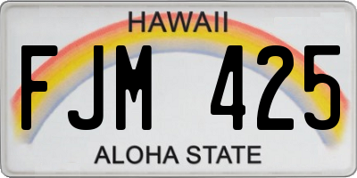 HI license plate FJM425