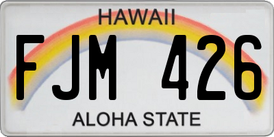 HI license plate FJM426