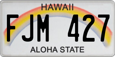 HI license plate FJM427