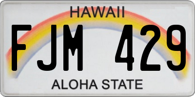 HI license plate FJM429