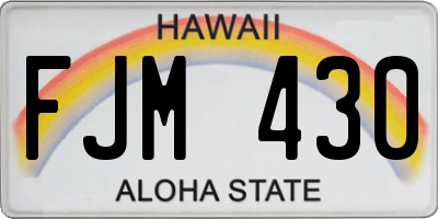 HI license plate FJM430