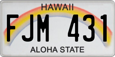 HI license plate FJM431