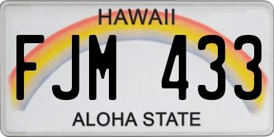 HI license plate FJM433