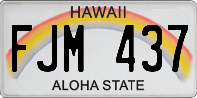 HI license plate FJM437
