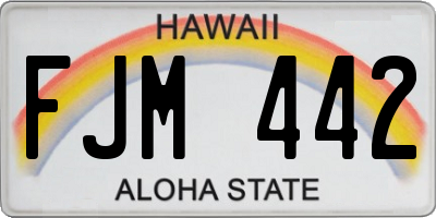 HI license plate FJM442