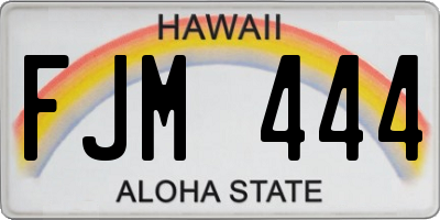 HI license plate FJM444