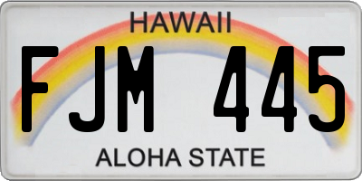 HI license plate FJM445