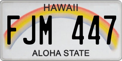 HI license plate FJM447