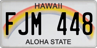 HI license plate FJM448