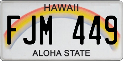 HI license plate FJM449