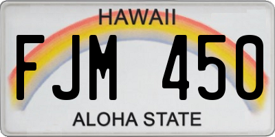 HI license plate FJM450