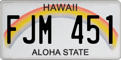 HI license plate FJM451