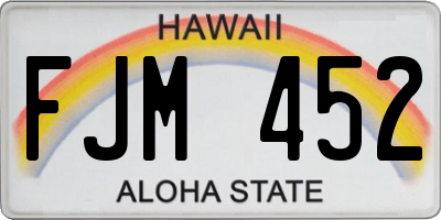 HI license plate FJM452