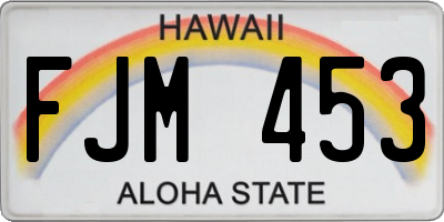 HI license plate FJM453