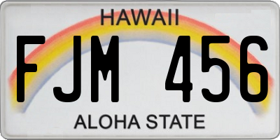 HI license plate FJM456