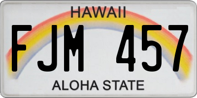 HI license plate FJM457
