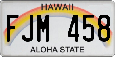 HI license plate FJM458