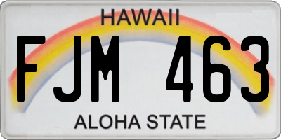 HI license plate FJM463