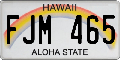 HI license plate FJM465