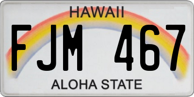 HI license plate FJM467
