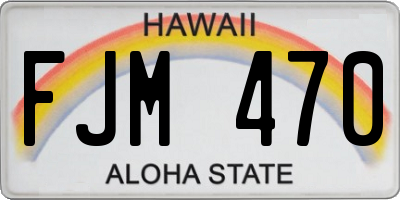 HI license plate FJM470