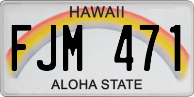 HI license plate FJM471