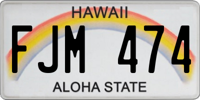 HI license plate FJM474