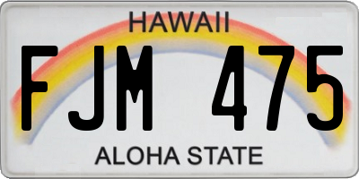 HI license plate FJM475