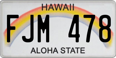 HI license plate FJM478