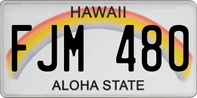 HI license plate FJM480