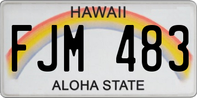 HI license plate FJM483