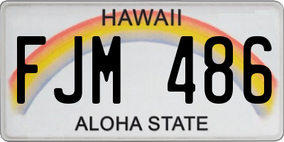HI license plate FJM486