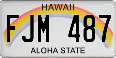HI license plate FJM487